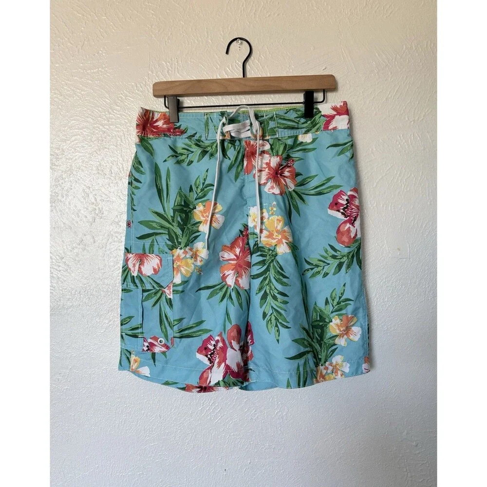 Merona Men's Multicolor Floral Print Swim Shorts  Size Medium